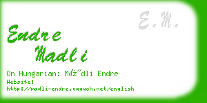 endre madli business card